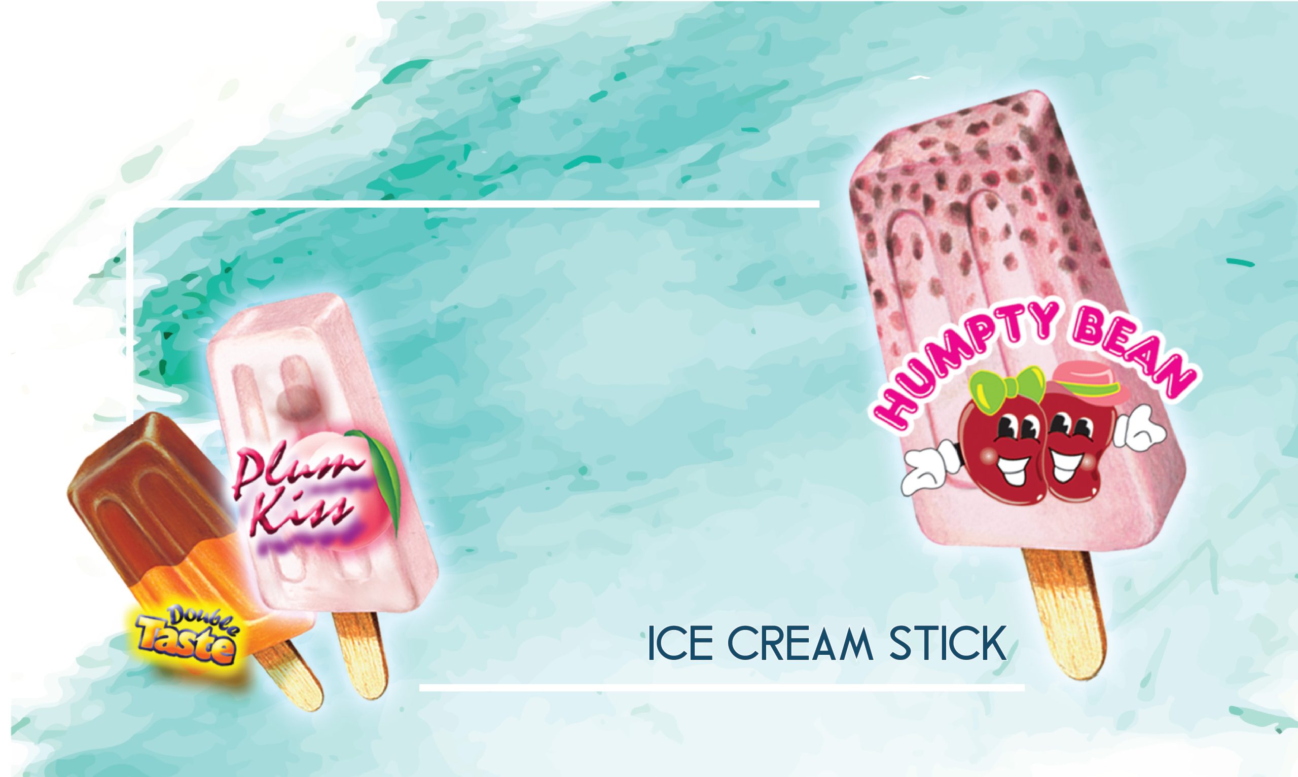 3 different ice cream stick flavors