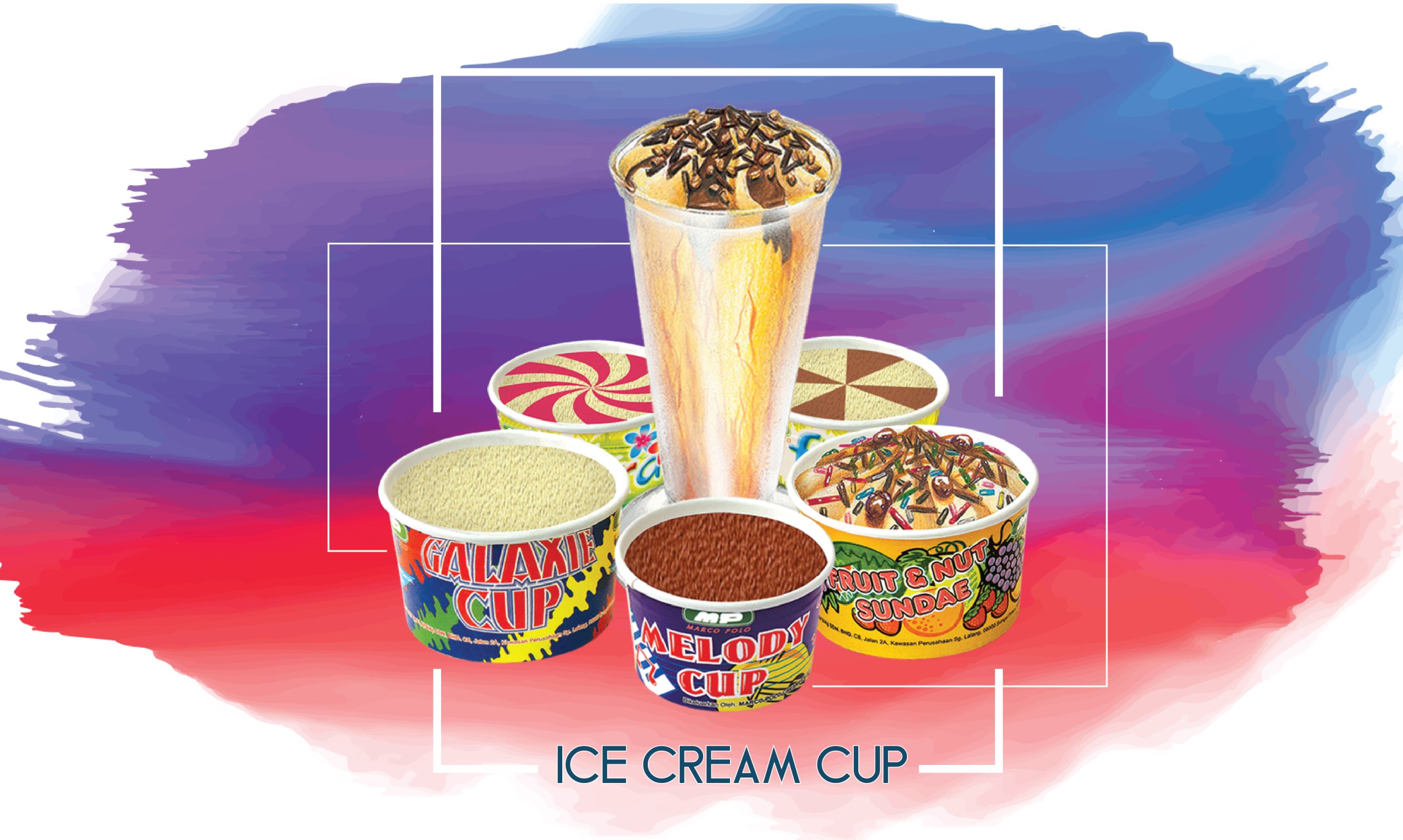 6 different flavor and brand ice cream cups